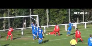 Robin Le Berre tape la barre transversale